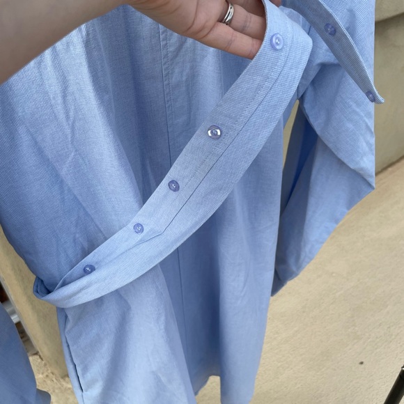 NWT SOVERE Dixie Wrap Blue Shirt Dress - Picture 10 of 13